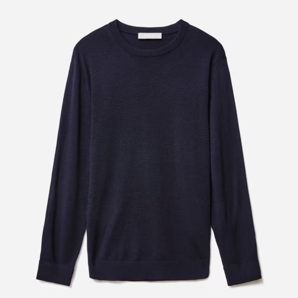 Easy Merino Crew size medium navy blue color. Used like new. Everlane.